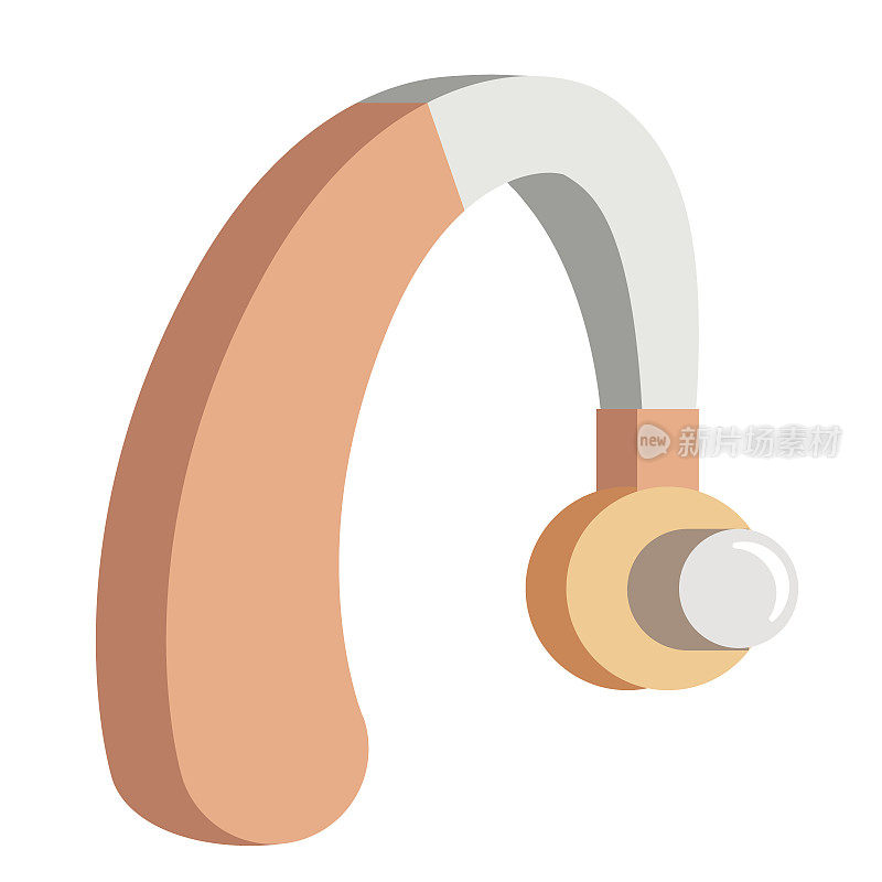 Hearing aid flat illustration on white